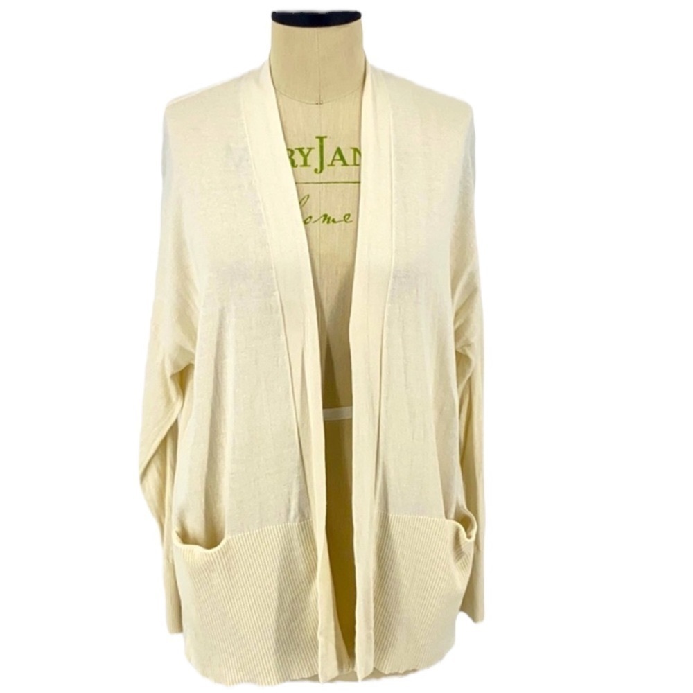 Vince Ivory Open front Cardigan Silk & cashmere minimalist sweater